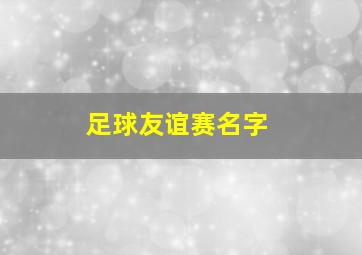 足球友谊赛名字