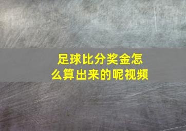 足球比分奖金怎么算出来的呢视频