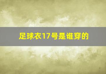 足球衣17号是谁穿的