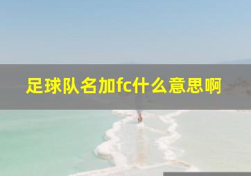 足球队名加fc什么意思啊