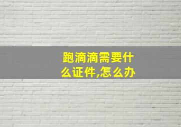 跑滴滴需要什么证件,怎么办