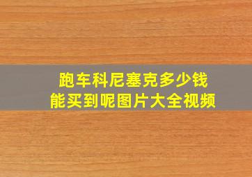 跑车科尼塞克多少钱能买到呢图片大全视频