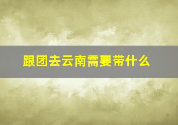 跟团去云南需要带什么