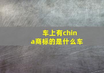 车上有china商标的是什么车