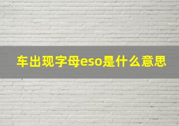 车出现字母eso是什么意思