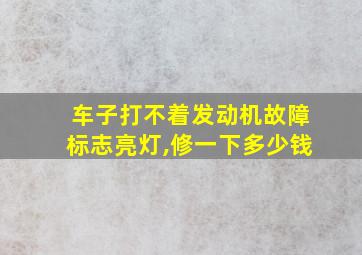 车子打不着发动机故障标志亮灯,修一下多少钱