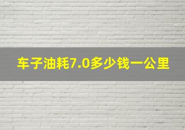 车子油耗7.0多少钱一公里