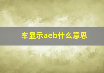 车显示aeb什么意思