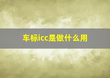 车标icc是做什么用