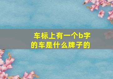 车标上有一个b字的车是什么牌子的