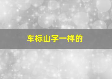 车标山字一样的