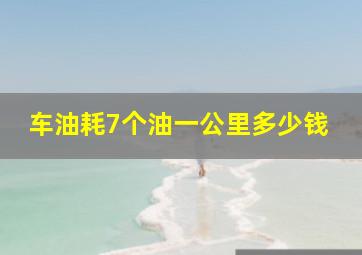 车油耗7个油一公里多少钱