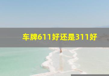 车牌611好还是311好