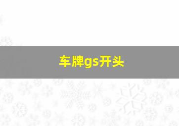 车牌gs开头