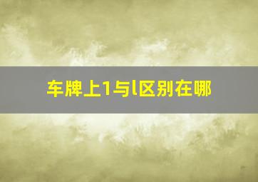 车牌上1与l区别在哪