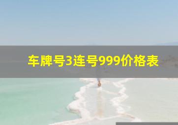 车牌号3连号999价格表