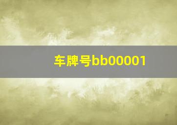 车牌号bb00001