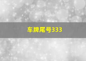 车牌尾号333