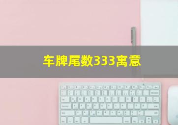 车牌尾数333寓意