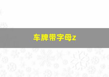 车牌带字母z