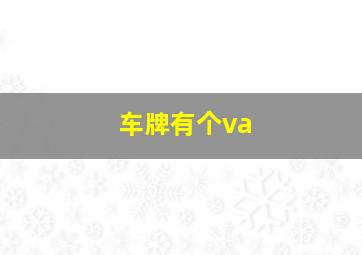 车牌有个va