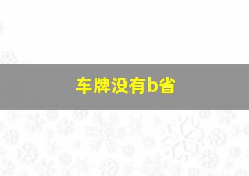 车牌没有b省