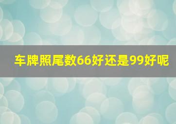 车牌照尾数66好还是99好呢