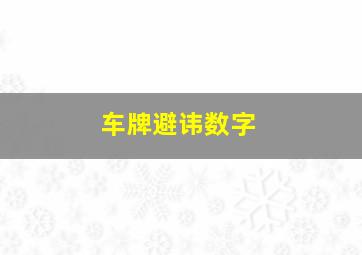 车牌避讳数字