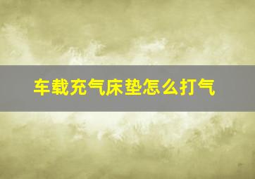 车载充气床垫怎么打气