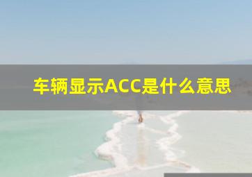 车辆显示ACC是什么意思