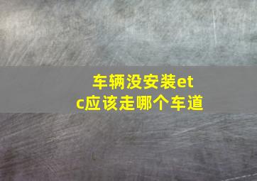 车辆没安装etc应该走哪个车道