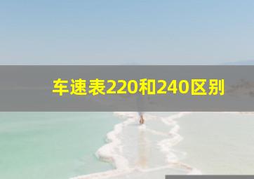 车速表220和240区别