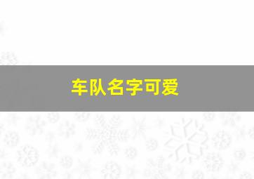 车队名字可爱