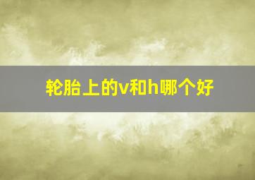 轮胎上的v和h哪个好