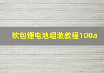 软包锂电池组装教程100a