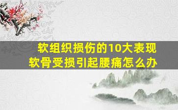 软组织损伤的10大表现软骨受损引起腰痛怎么办