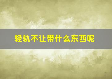 轻轨不让带什么东西呢