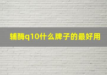 辅酶q10什么牌子的最好用