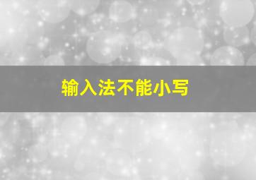 输入法不能小写