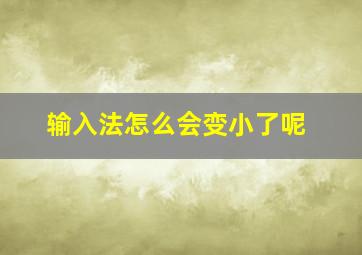 输入法怎么会变小了呢