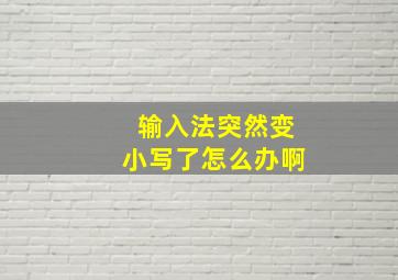 输入法突然变小写了怎么办啊