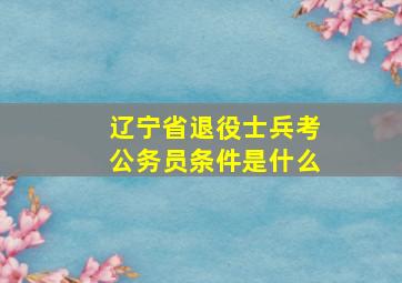 辽宁省退役士兵考公务员条件是什么