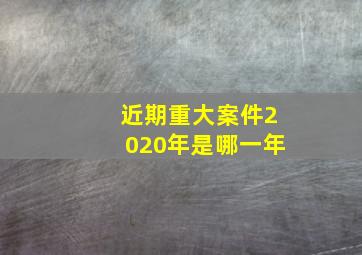 近期重大案件2020年是哪一年