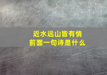 近水远山皆有情前面一句诗是什么