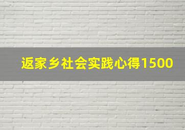 返家乡社会实践心得1500