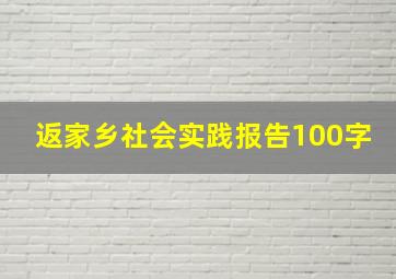 返家乡社会实践报告100字