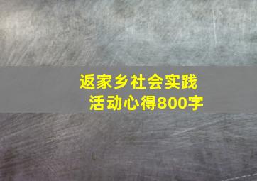 返家乡社会实践活动心得800字