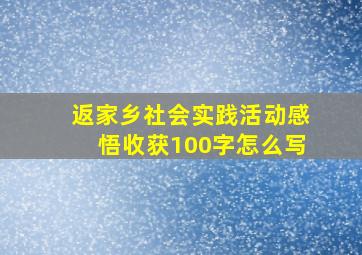 返家乡社会实践活动感悟收获100字怎么写