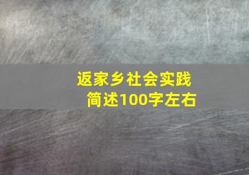 返家乡社会实践简述100字左右