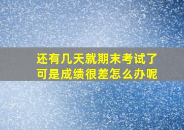 还有几天就期末考试了可是成绩很差怎么办呢